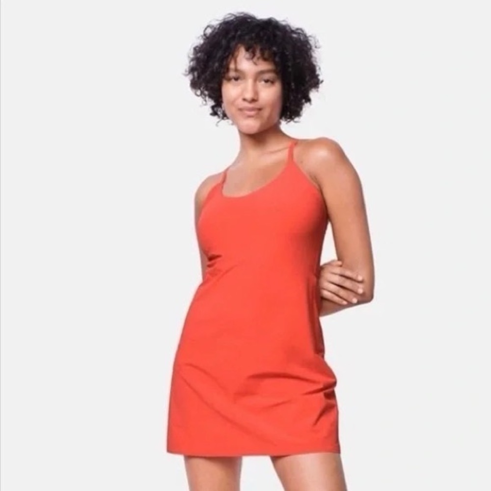 Outdoor Voices The Exercise Dress Women’s Size Small Orange Adjustable Straps
